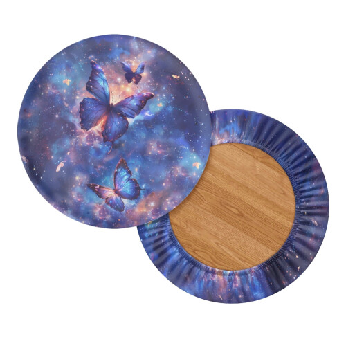 Galaxy Butterfly Bar Stool Cushion Covers Polyester Round 1