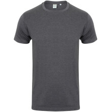 (2XL, Heather Charcoal) Skinni Fit Men Mens Feel Good Stretch Short Sleeve T-Shirt
