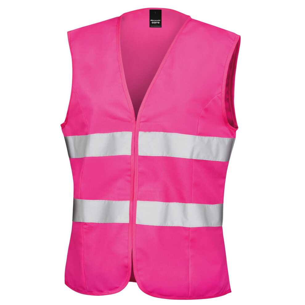 Result (L, Fluorescent Pink) Womens/Ladies Safety Hi-Vis Vest