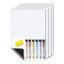 4 Stück Magnetische, Trocken Abwischbare Whiteboards - Kühlschrank, Wandmagnet, Kleines Whiteboard, Schmutzabweisende Technologie, 12 X 8 Zoll
