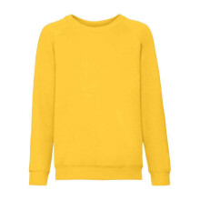 (9-11 Years, Sunflower) Fruit Of The Loom Childrens/Kids Classic Raglan Sweatshirt