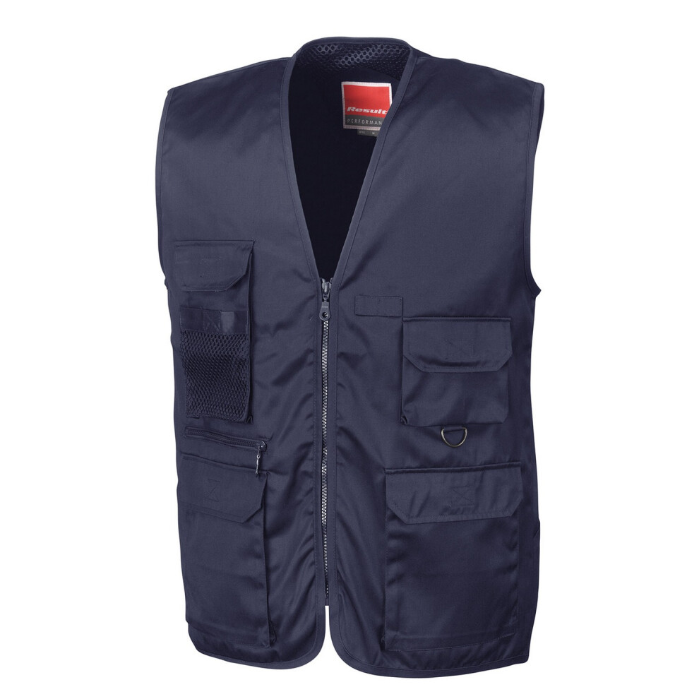 (M, Midnight Navy) Work-Guard By Result Unisex Adult Adventure Safari Waistcoat 5063527160294