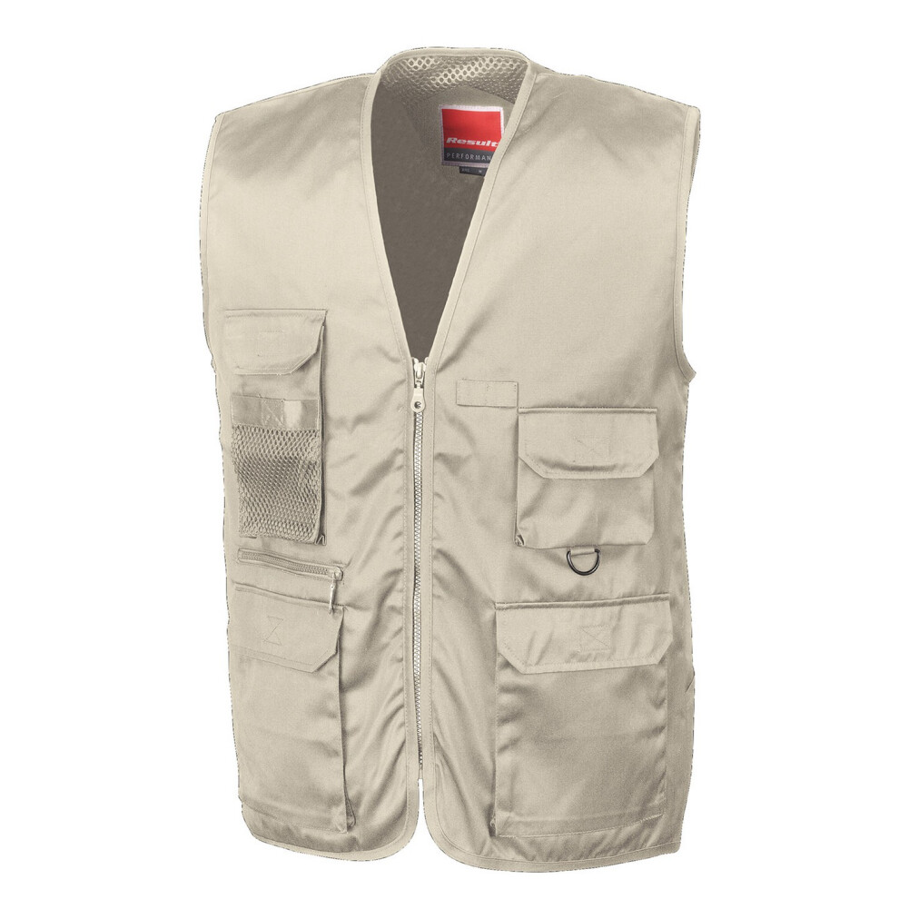 (Xxl, Camel) Work-Guard By Result Unisex Adult Adventure Safari Waistcoat 5063527160287