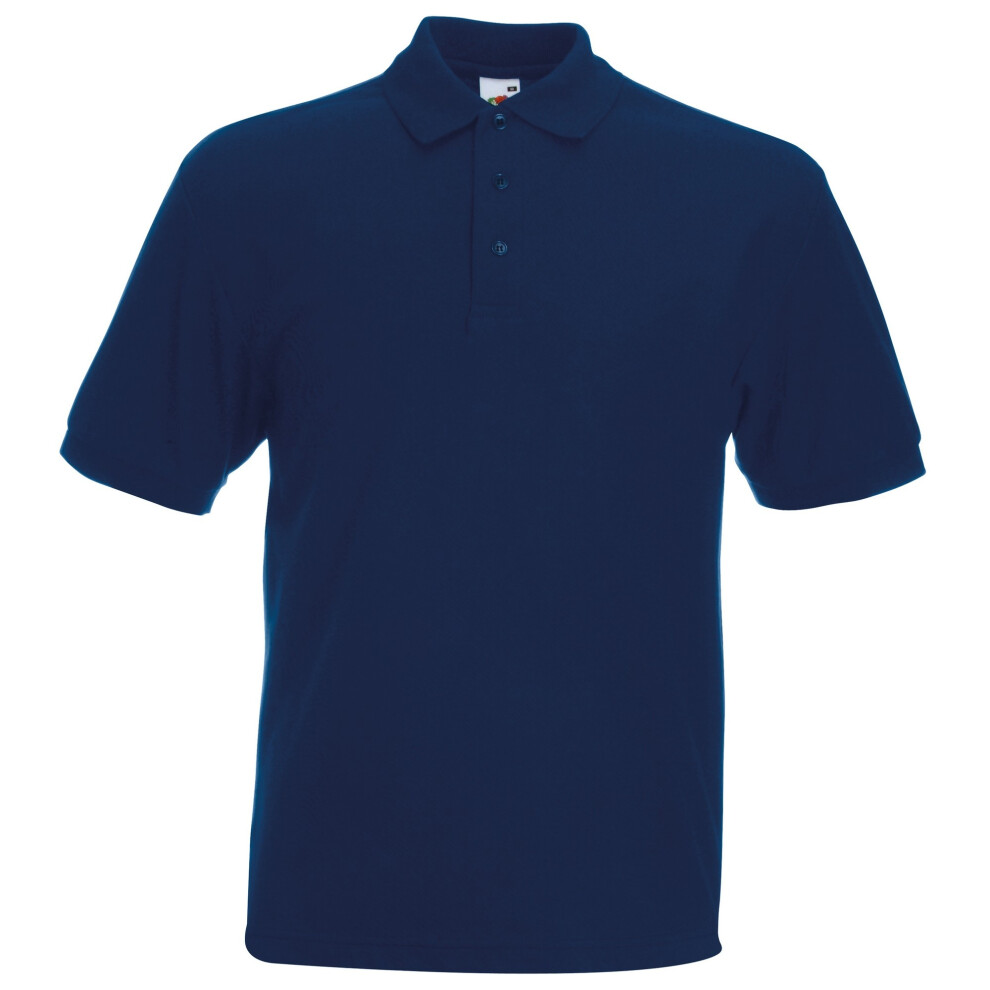 Fruit Of The Loom (3Xl, Navy) Mens 65/35 Heavyweight Pique Short Sleeve Polo Shirt