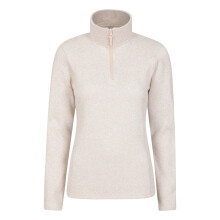 (24 UK, Beige) Mountain Warehouse Womens/Ladies Idris Half Zip Fleece Top