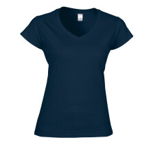 (L, Navy) Gildan Womens/Ladies Soft Touch V Neck T-Shirt