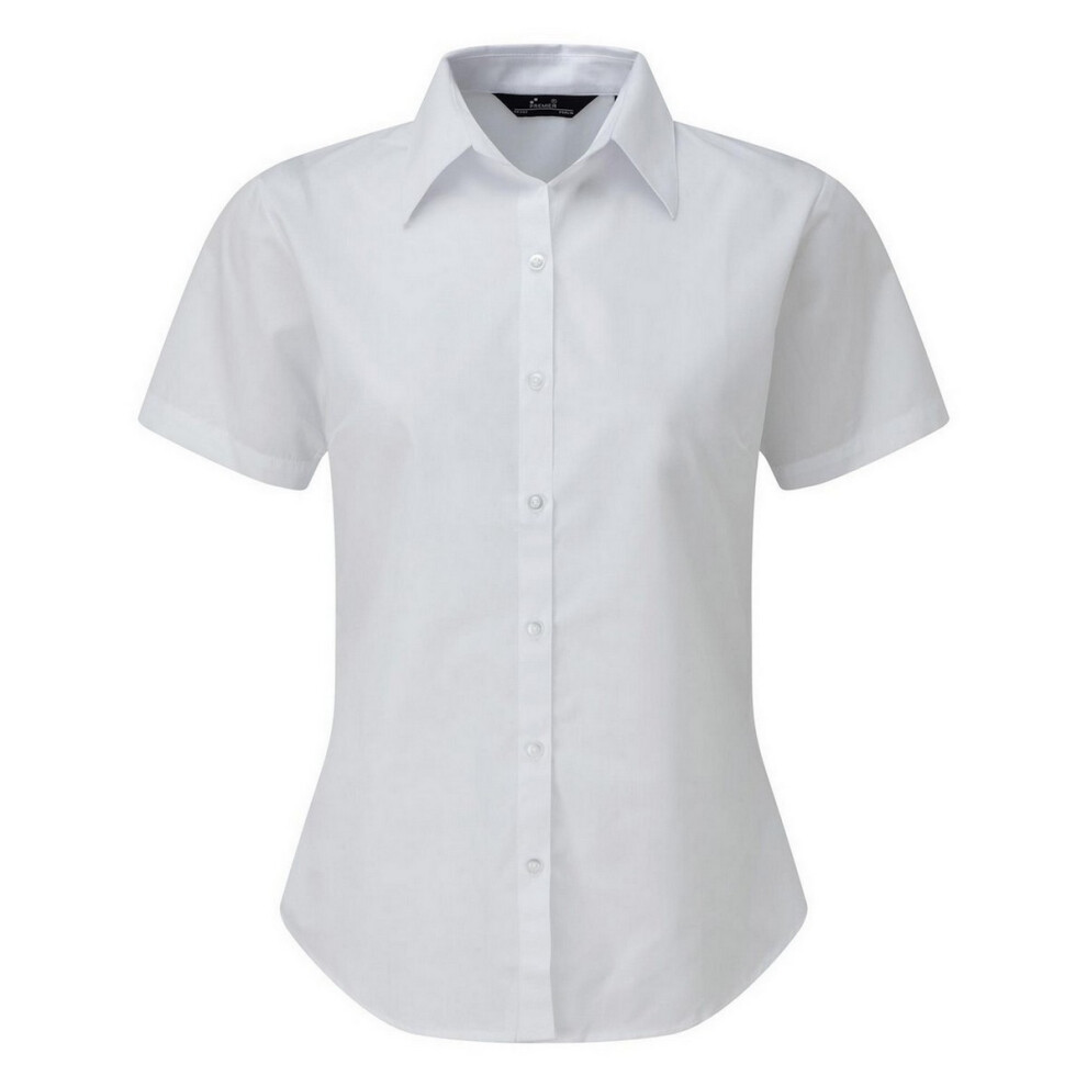 Premier (30, White) Short Sleeve Poplin Blouse / Plain Work Shirt