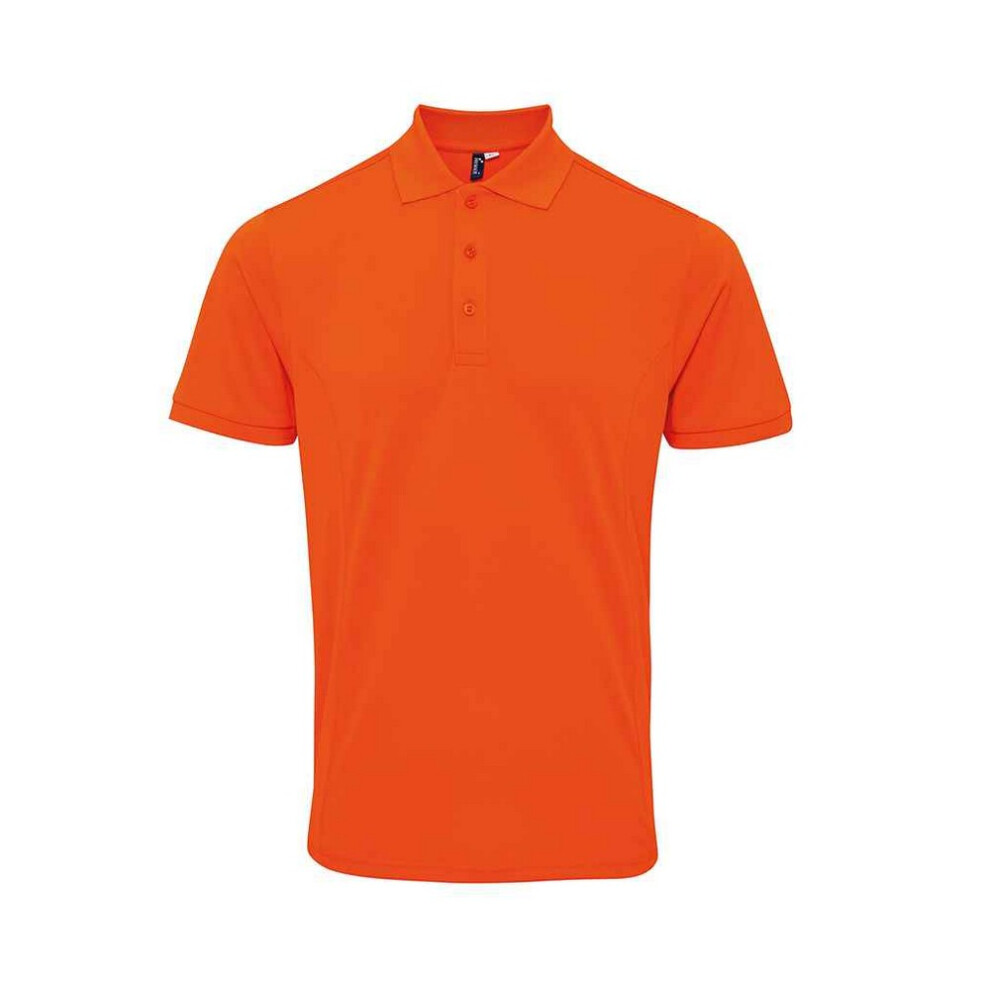 Premier (4Xl, Orange) Mens Coolchecker Plus Piqu Polo Shirt