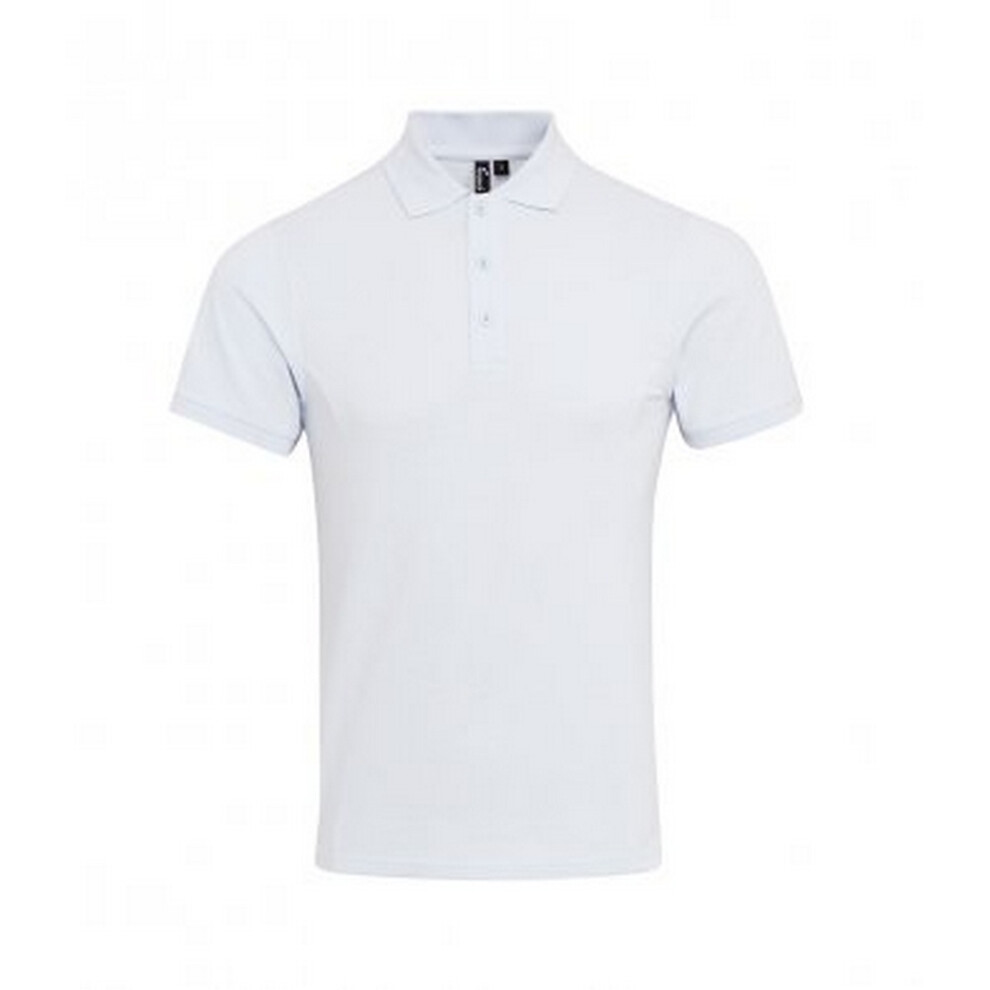 Premier (L, White) Mens Coolchecker Plus Piqu Polo Shirt