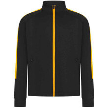 (9-10 Years, Black/Gold) Finden & Hales Childrens/Kids Knitted Track Top