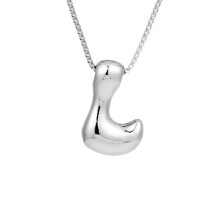 Bubble Letter Necklace Silver or Gold Initial Pendant