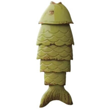 Wind Chimes Colored Fish Wind Chimes Outdoor Metal Pendant Ornaments Crafts Home Window Garden Decoration Grass Green