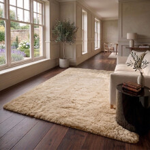 (BEIGE, 160X230 CM) Extra Large Rugs Fluffy Shaggy Living Room Rug