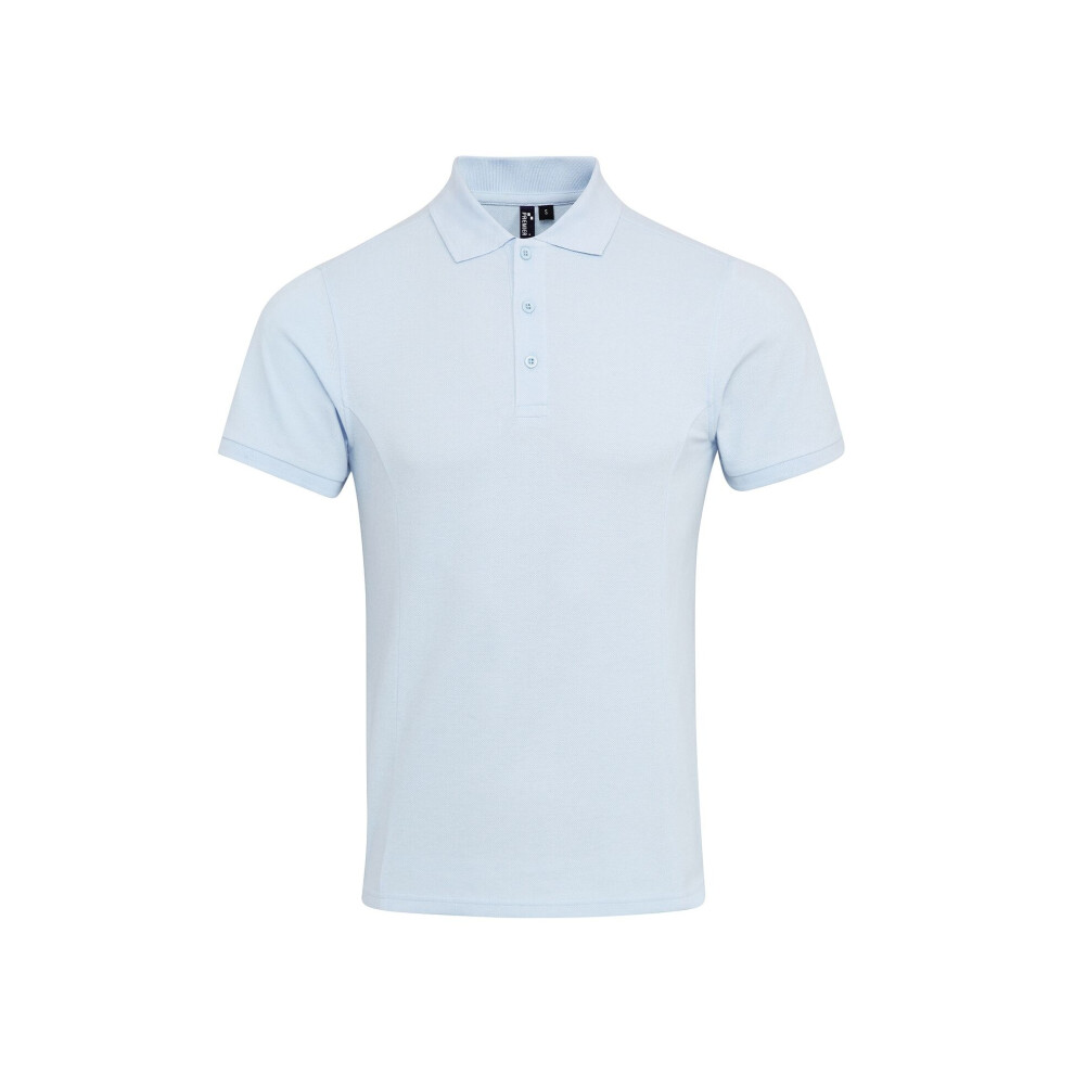 Premier (3Xl, Light Blue) Mens Coolchecker Plus Pique Polo With Coolplus