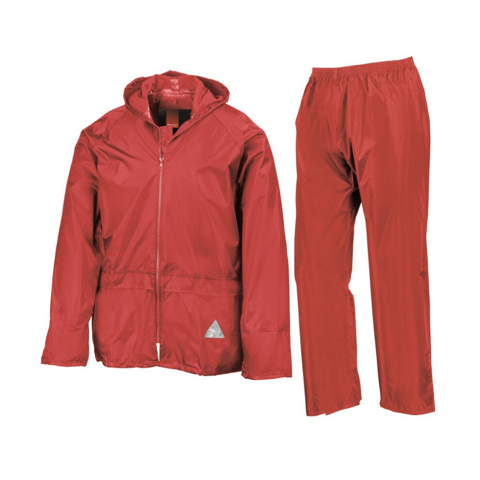 Result (Xxl, Red) Unisex Adult Waterproof Jacket And Trousers Set