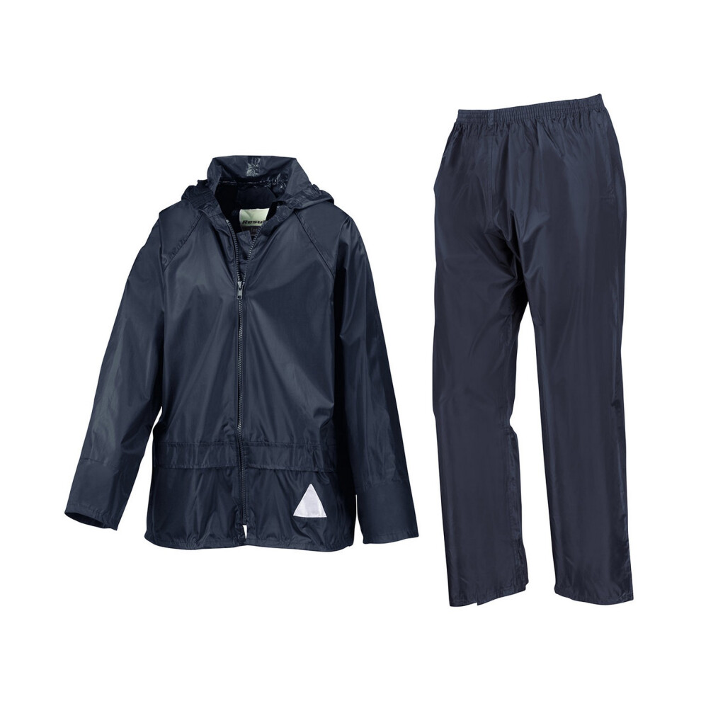 Result (11-12 Years, Navy) Childrens/Kids Waterproof Jacket And Trousers Set