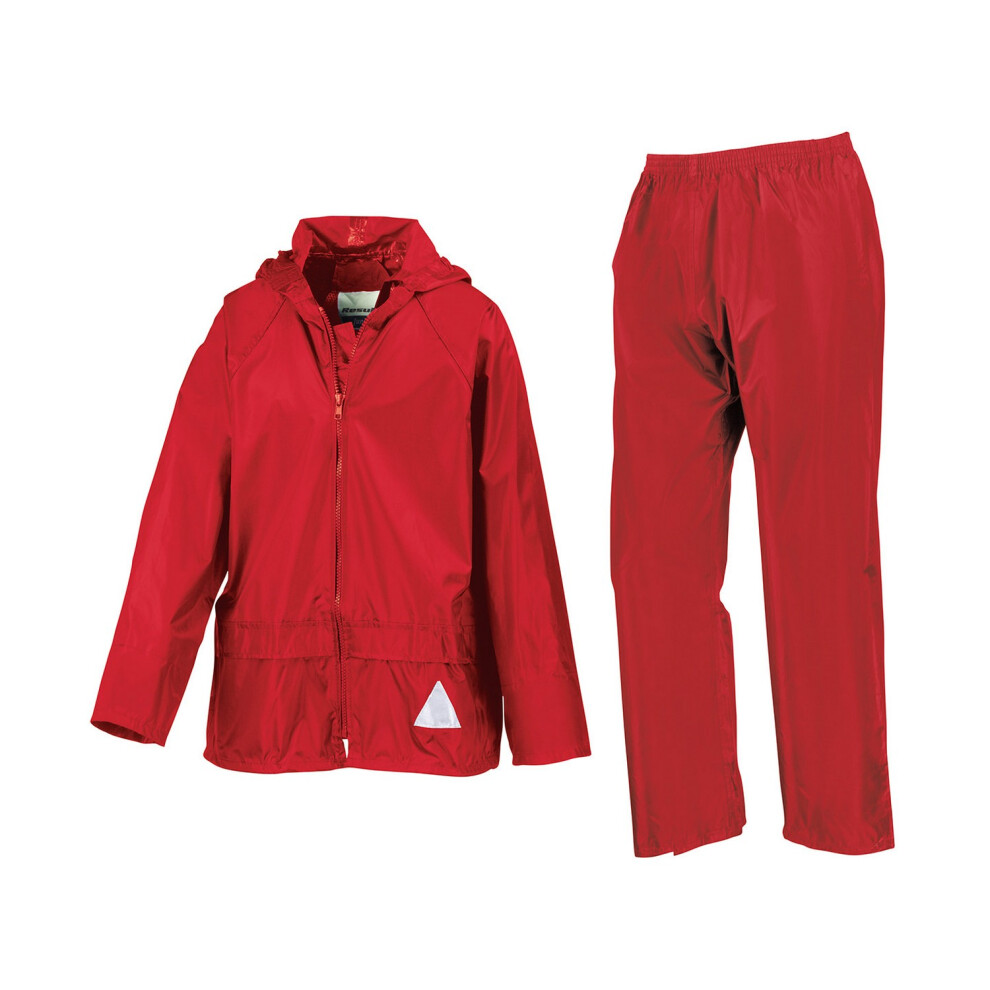 Result (9-10 Years, Red) Childrens/Kids Waterproof Jacket And Trousers Set