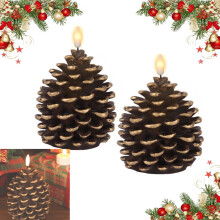 Flameless LED Pinecone Candle Real Wax Look 1 Pack