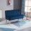 Homcom HOMCOM Double Sofa Foam Padding High Back, Dark Blue 9