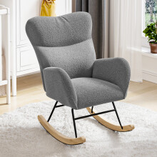 Rocking Chair, High Back Teddy Upholstered Chair