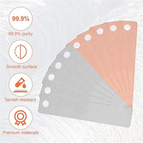 72Pcs Copper & Zinc Anode Sheets, High Purity Metal Strips for Electroplating, Science Experiments & Lab Research 2