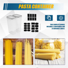 Zestaw Hermetycznych Wysokich PojemnikóW do Przechowywania żYwnośCi, 2 Szt. Pojemniki do Spaghetti 2,8 L do Organizacji i Przechowywania SpiżArni