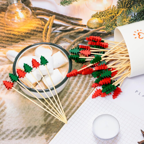 Christmas Tree Toothpicks Red Green 100PCS 1
