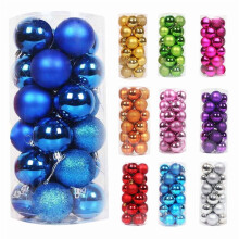 Christmas Ball Ornaments Shatterproof 24 pcs 40mm Blue