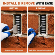 36 Stück Weep Hole Abdeckungen für Ziegelwände Edelstahl Ziegel Weep Kit Flexible Spannung Passform, Zuschneidbares Netz, Entwässerung