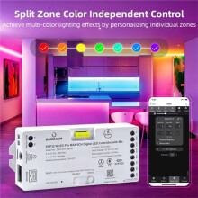DOMRAEM ESP32Pro MAX WLED 6CH Contrôleur LED Numérique Pixel Ethernet WiFi UART PDM Mic Relais Synchronisation Musicale WS2812B pour Alexa