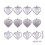 Valentine Heart Ornaments Silver Glitter 12 Pcs 3