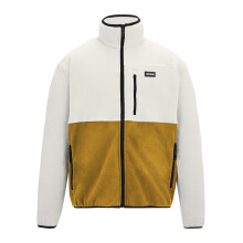 (L, White Stone/Wood Brown) Regatta Mens Frankie Colour Block Full Zip Fleece Jacket