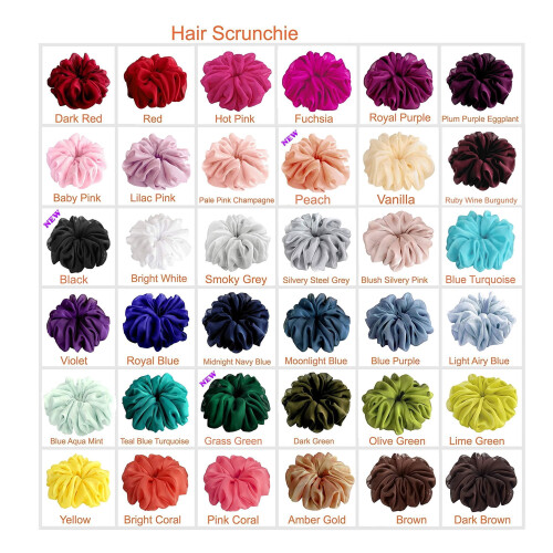 Soft Chiffon Scrunchies 38 Colors Large Ponytail Holders 2