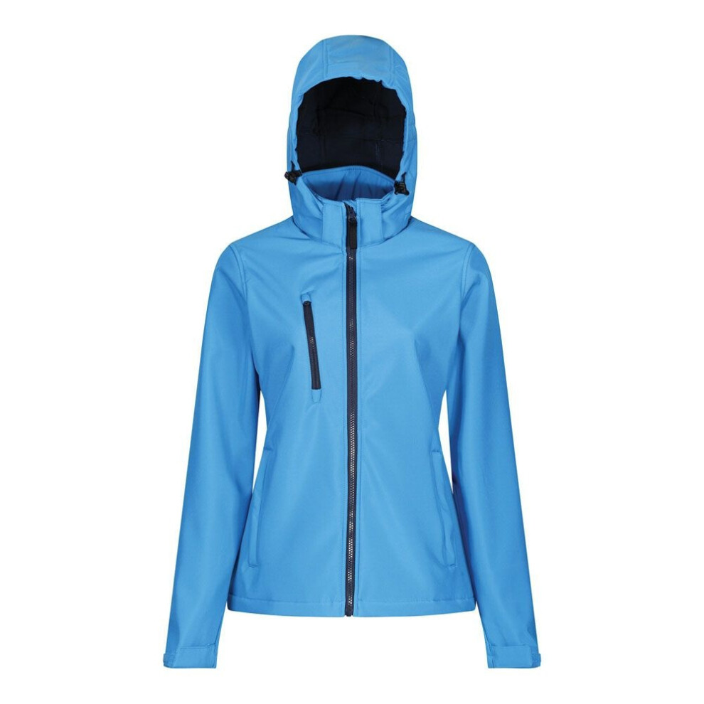 Regatta (14 Uk, French Blue/Navy) Womens/Ladies Venturer Hooded Soft Shell Jacket