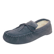 (6 UK-7 UK, Navy) Eastern Counties Leather Unisex Wool-blend Soft Sole Moccasins