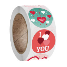 Valentine Stickers Roll I Love You 500 pcs