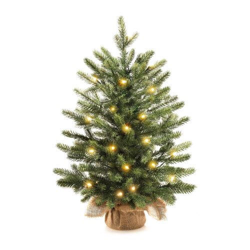 Pre-Lit Artificial Christmas Tree Warm White LED 18 Inch