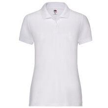 (L, White) Fruit of the Loom Womens/Ladies Pique Lady Fit Polo Shirt