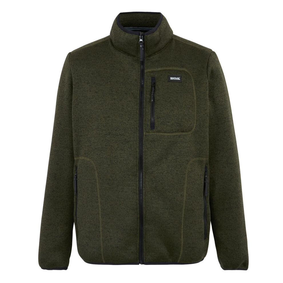 Regatta Men's Dark Barlee Marl Full Zip Fleece Jacket - Khaki - 4XL - Khaki - 100% Polyester - Image 2