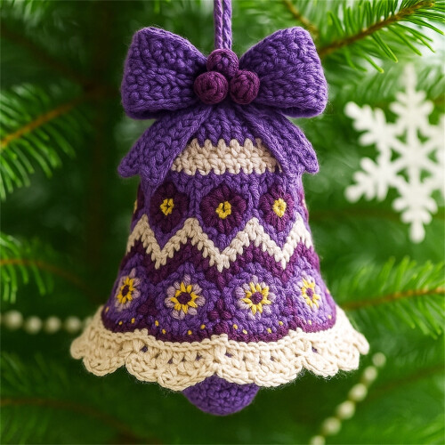 Crochet Christmas Bell Ornament Kit Beginner Yarn