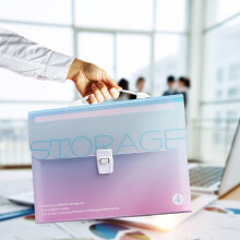 Handheld Organ Bag for Papers – Durable Plastic File Bag,