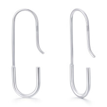 Sterling Silver Safety Pin Hoop Earrings for Women 925