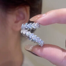 Zircon Ear Bone Clip Luxury Wheat Rhinestone Earrings