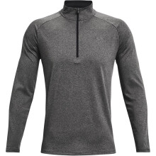 (S, Carbon Heather/Black) Under Armour Mens 2.0 Half Zip Technical Top