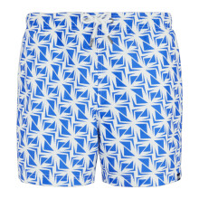 (XXL, White/Sonic Blue) Regatta Mens Loras Geometric Swim Shorts