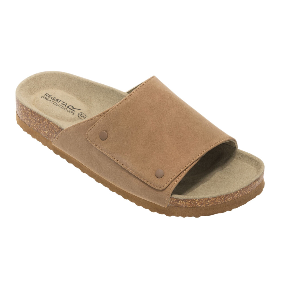 Regatta Coasten Women's Slip-On Sliders in Brown, Size 7 UK, Flat Open-Toe Sandals with Cushioned Faux Cork Midsole and EVA Foam Outsole - Image 3