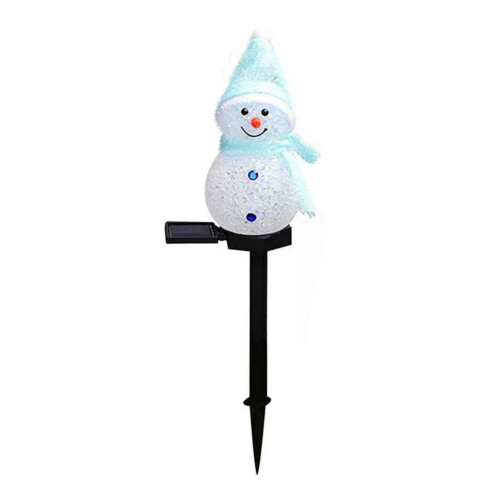 Solar Snowman Garden Stake Light Outdoor Decor