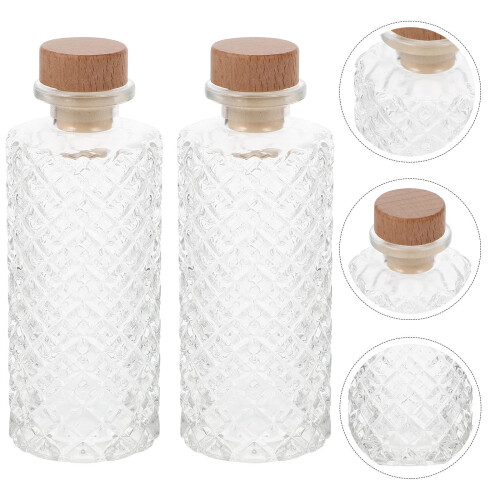 Transparent Glass Wine Sealing Bottle for Kitchen Use 8 oz