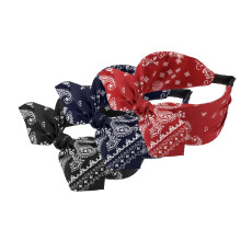 Bow Knotted Wide Headbands for Women Black Red Navy Blue 3