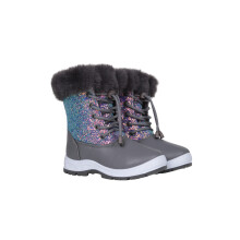 (12 UK Child, Silver) Mountain Warehouse Childrens/Kids Fizz Faux Fur Lined Snow Boots